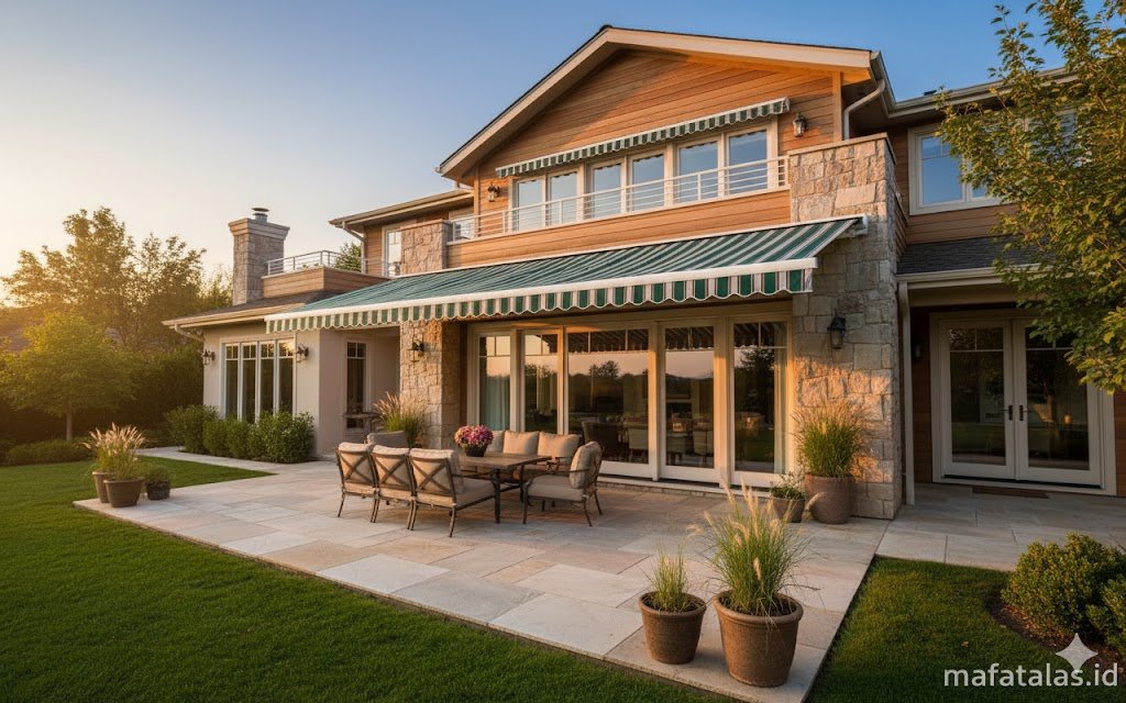 awning gulung atap teras