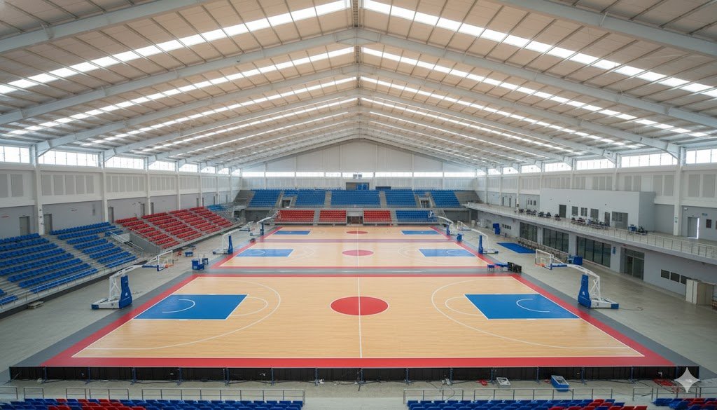 atap alderon gedung olahraga